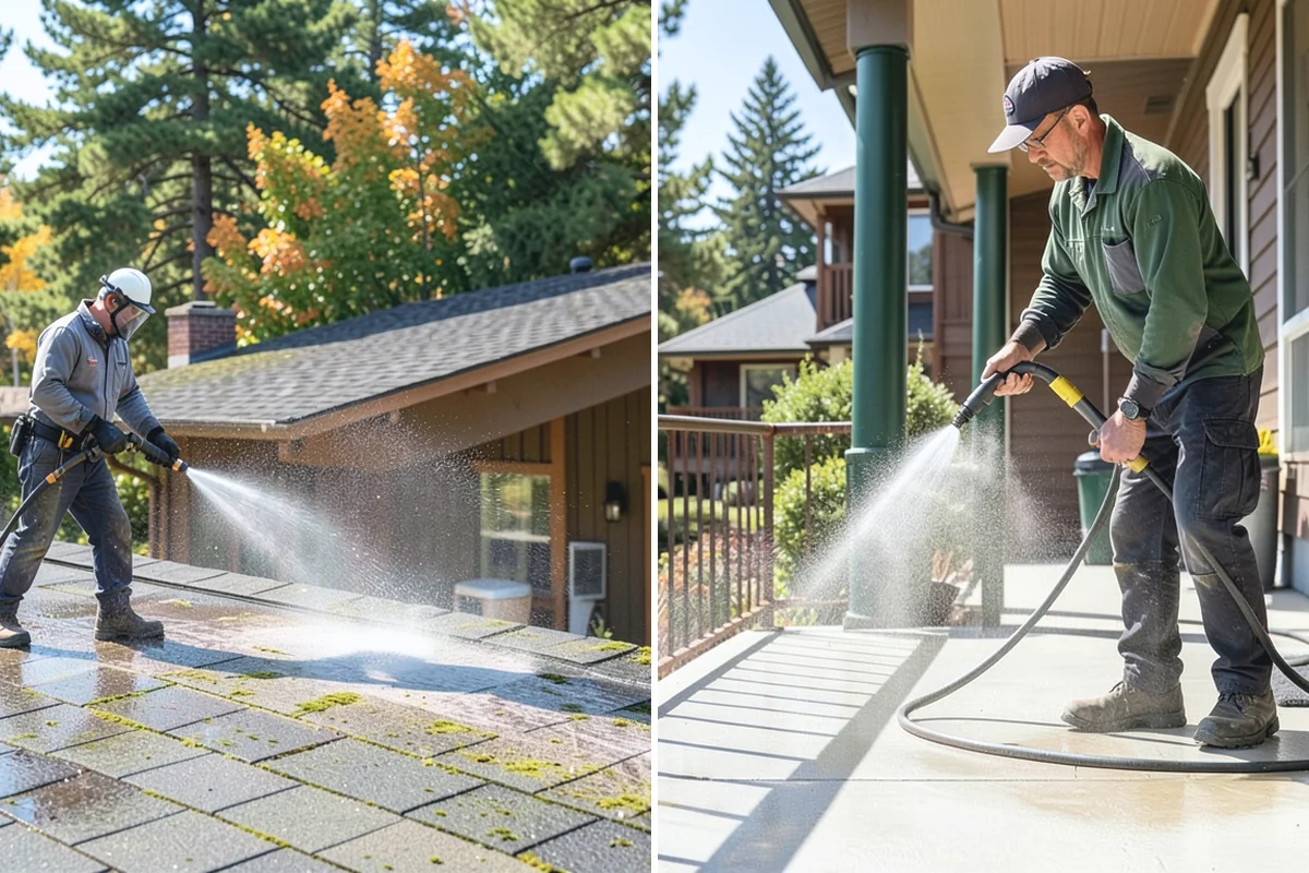 Entrance Canopy Cleaning in Roy, Pierce County, WA - Protect the entry area and stage safe overhead access