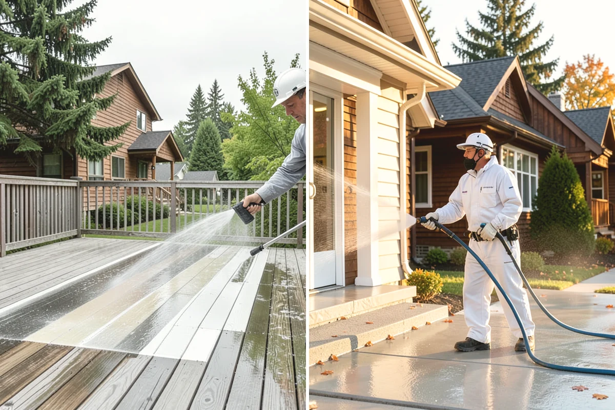 Entrance Canopy Cleaning in Ruston, Pierce County, WA - Protect the entry area and stage safe overhead access