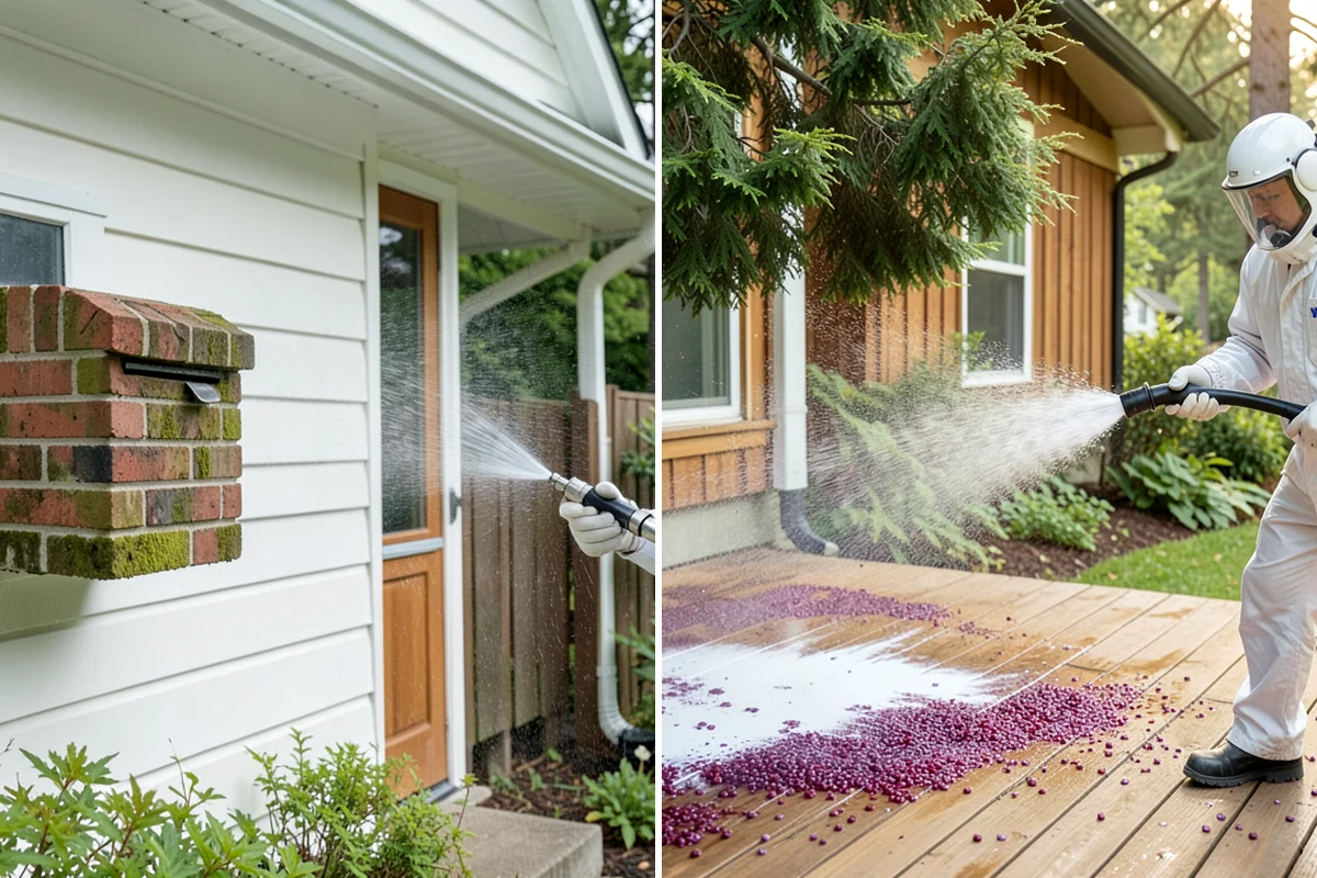 Entrance Canopy Cleaning in Seattle, King County, WA - Protect the entry area and stage safe overhead access