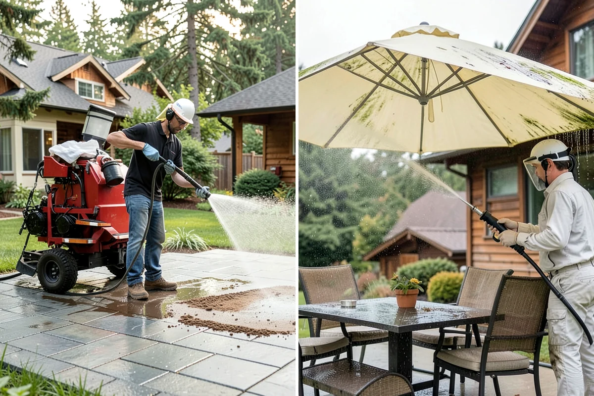 Entrance Canopy Cleaning in Sedro-Woolley, Skagit County, WA - Protect the entry area and stage safe overhead access