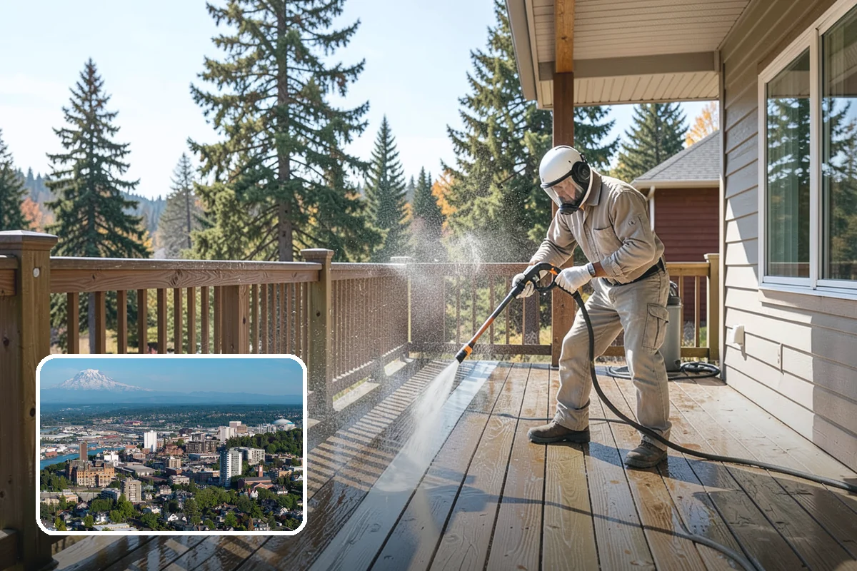 Entrance Canopy Cleaning in Tacoma, Pierce County, WA - Brightens the canopy underside that visitors see first