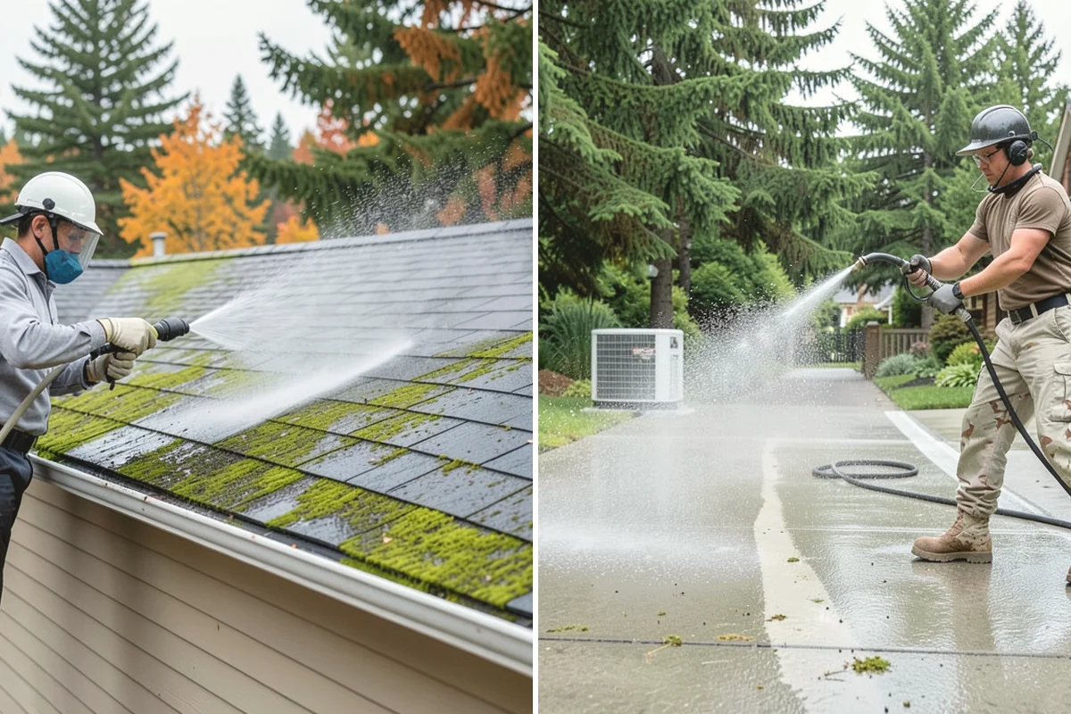 Entrance Canopy Cleaning in Tacoma, Pierce County, WA - Protect the entry area and stage safe overhead access