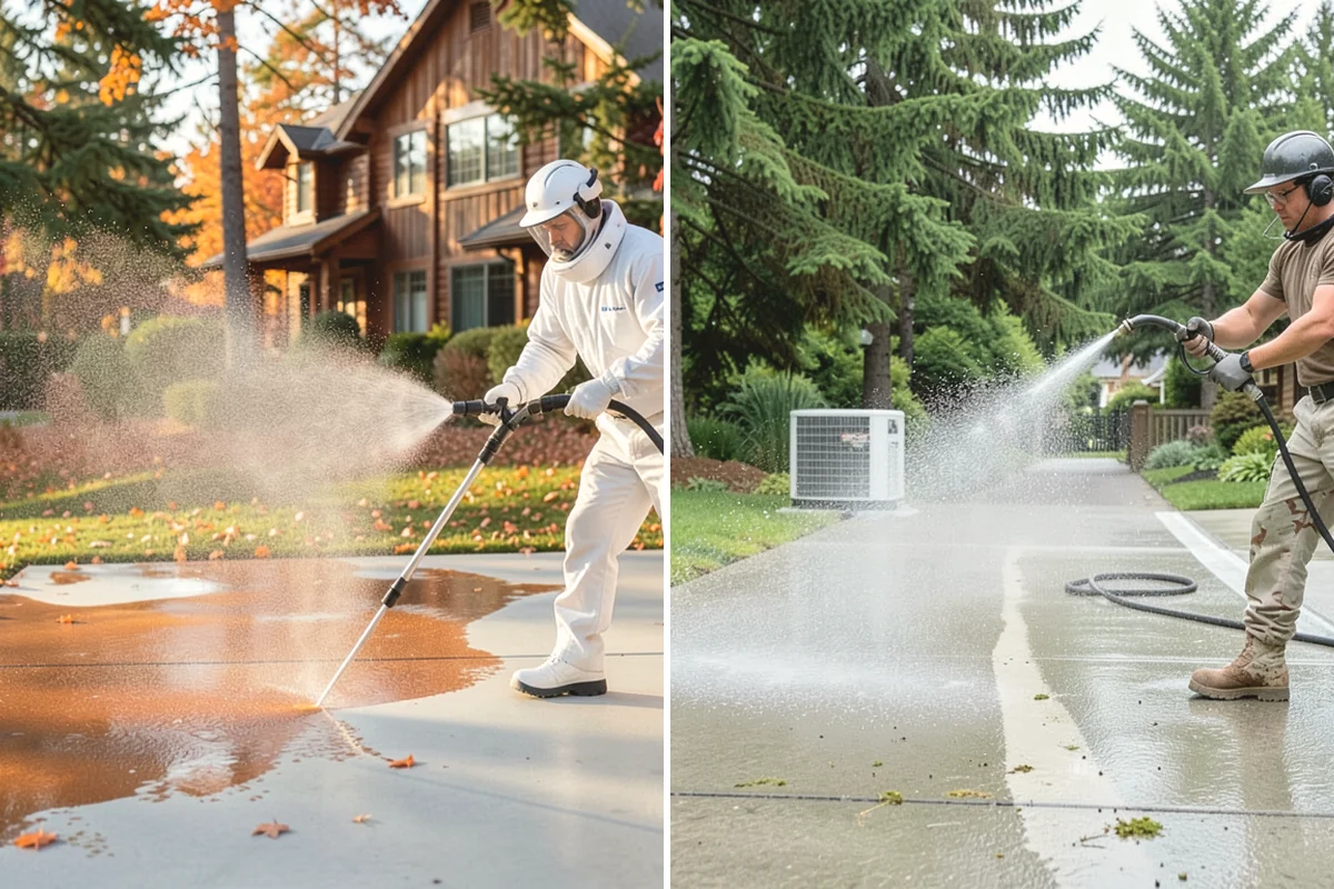 Entrance Canopy Cleaning in Tukwila, King County, WA - Protect the entry area and stage safe overhead access