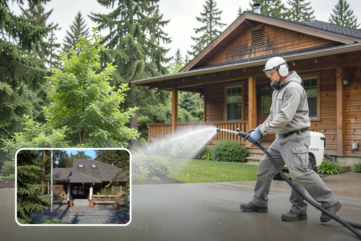 Entrance Canopy Cleaning in Yarrow Point, King County, WA - Brightens the canopy underside that visitors see first