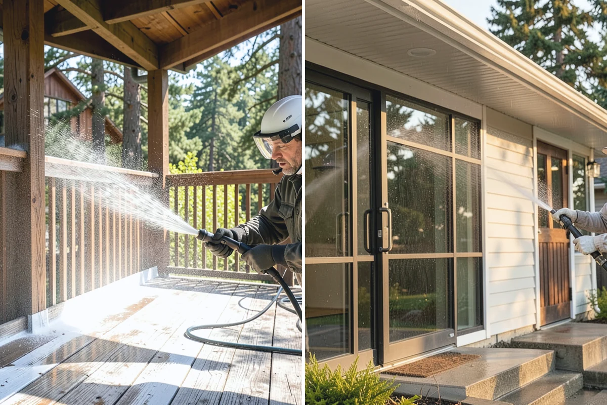 Entryway Cleaning in Marysville, Snohomish County, WA - Sweep the landing and shield the door and fixtures
