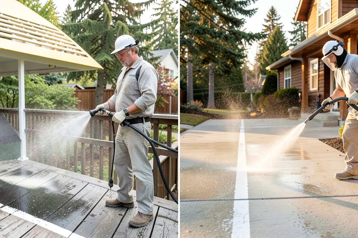 Equipment Washing in Maple Valley, King County, WA - Pre-scrape and pre-soak heavy mud deposits