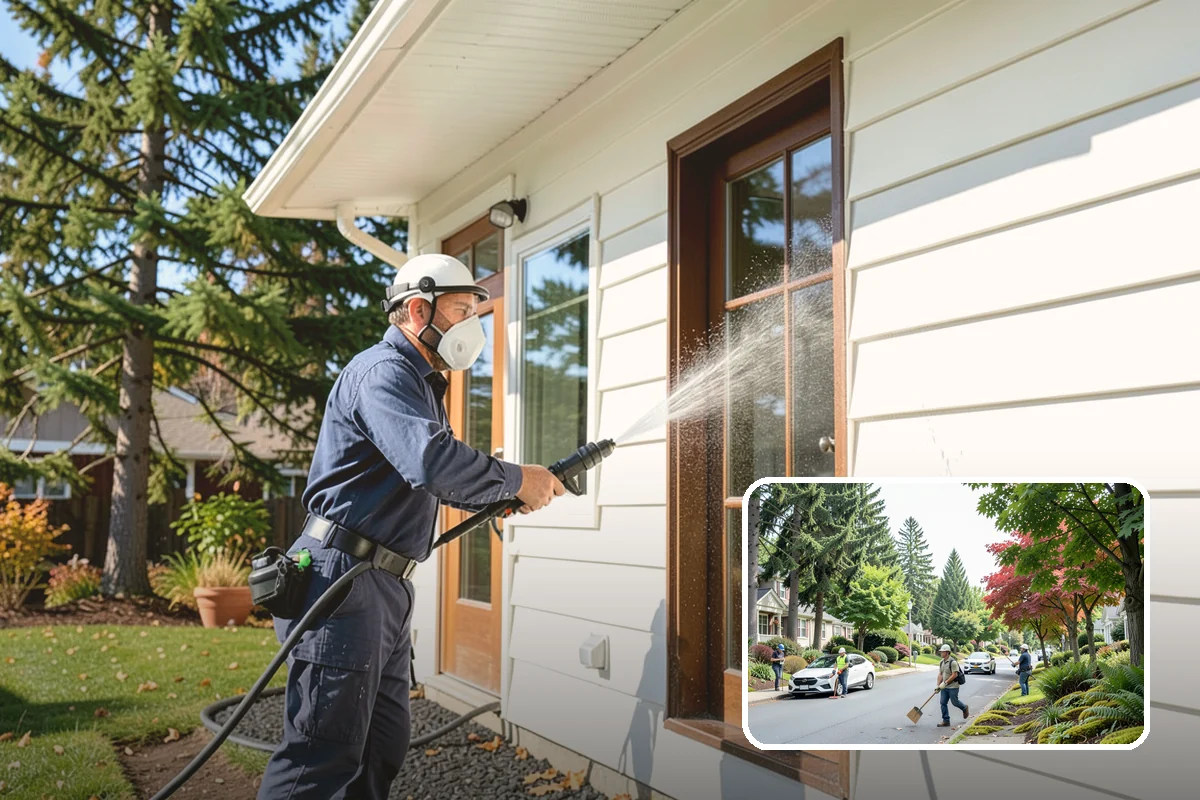 Exterior Dust Removal in Beaux Arts Village, King County, WA - Clears pollen and road grit from siding