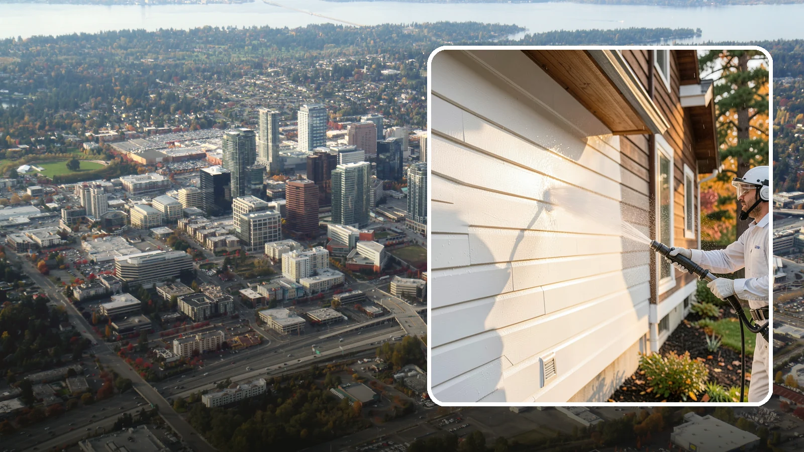 Exterior Dust Removal in Bellevue, King County, WA - Exterior dust removal rinses away the pollen, road grit, and settled dust that cling to siding between our region's rain events.