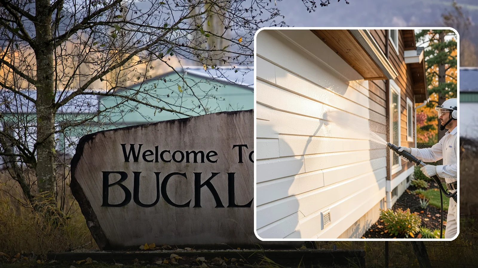 Exterior Dust Removal in Buckley, Pierce County, WA - Exterior dust removal rinses away the pollen, road grit, and settled dust that cling to siding between our region's rain events.
