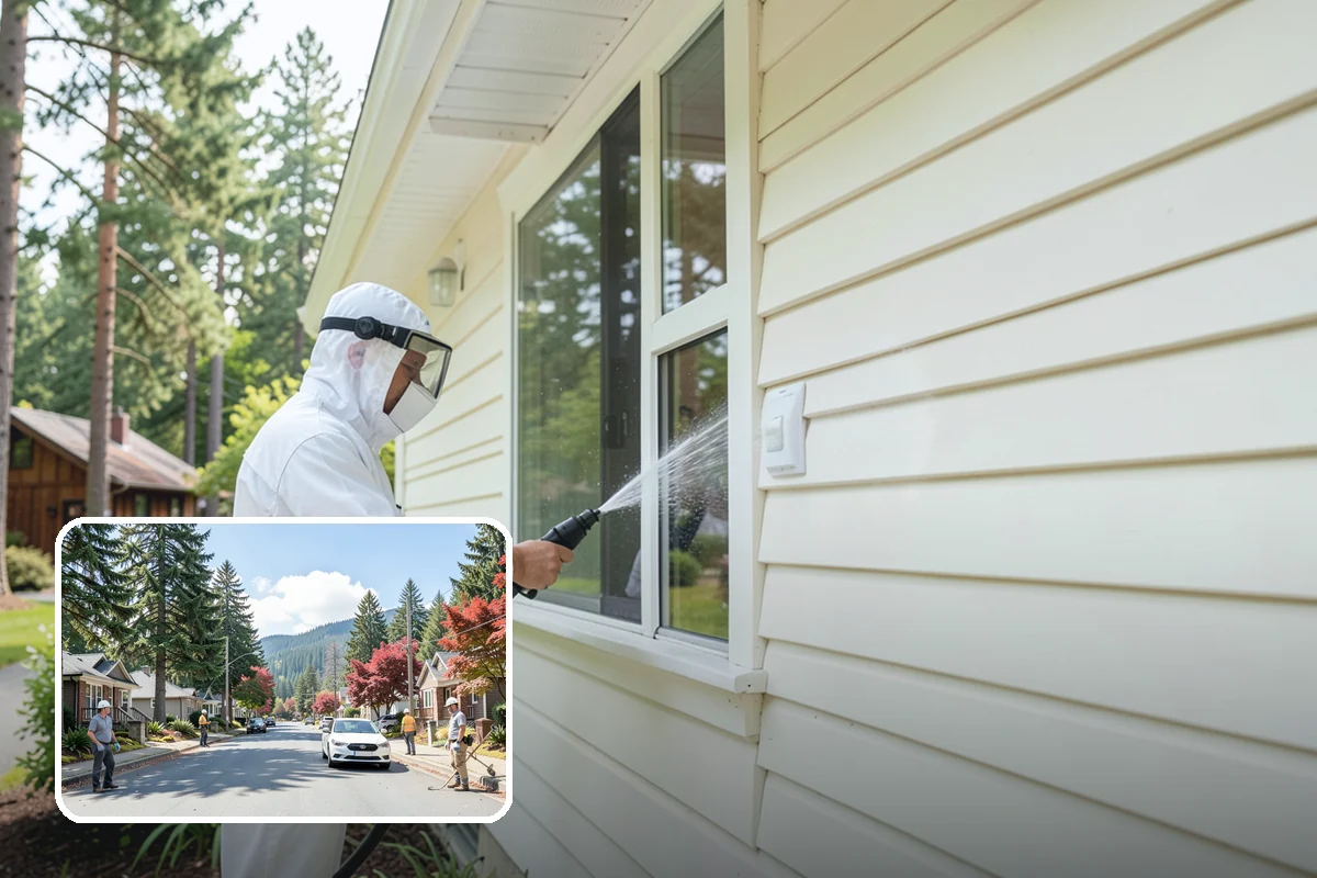 Exterior Dust Removal in Hunts Point, King County, WA - Clears pollen and road grit from siding