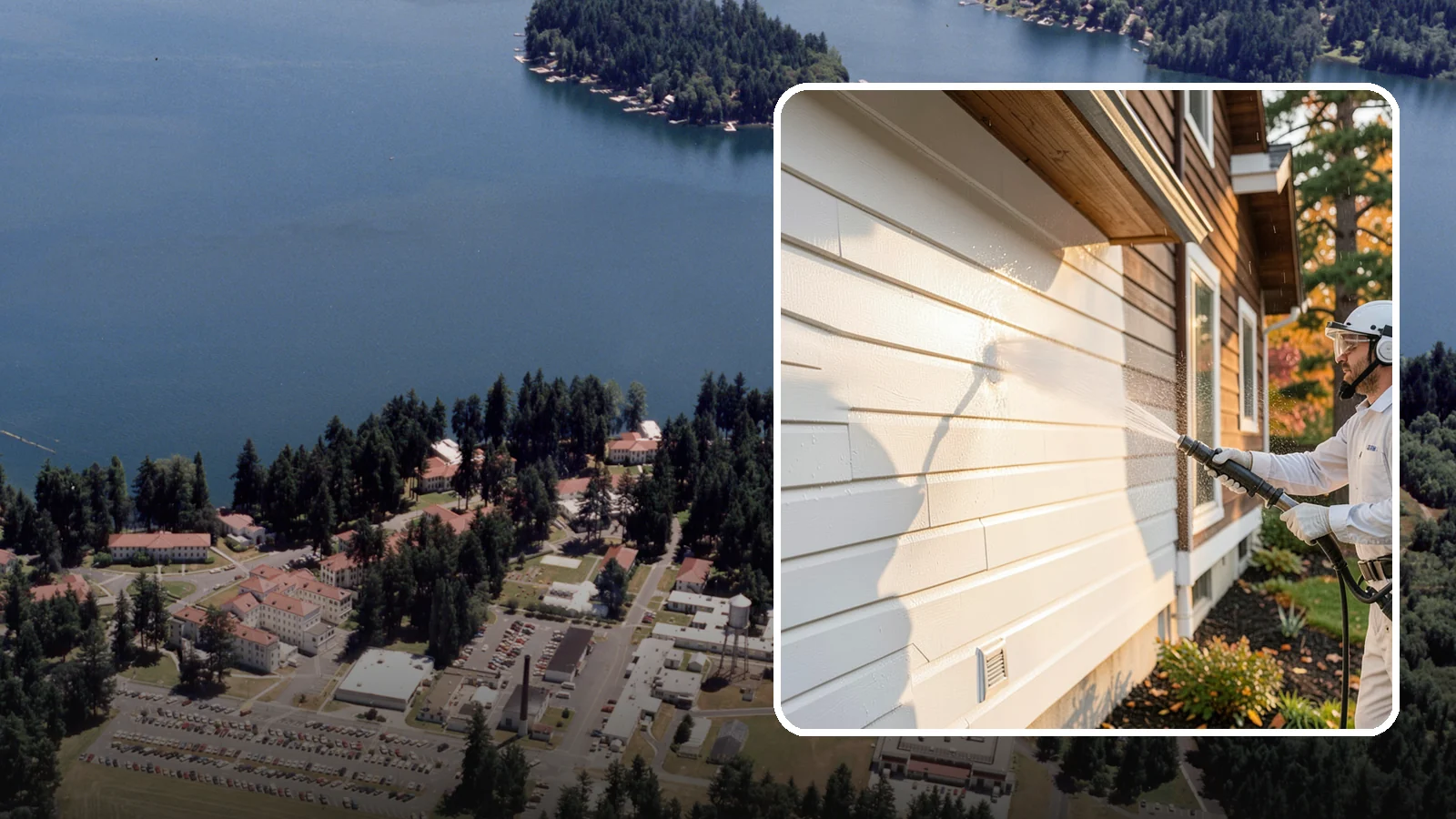 Exterior Dust Removal in Lakewood, Pierce County, WA - Exterior dust removal rinses away the pollen, road grit, and settled dust that cling to siding between our region's rain events.