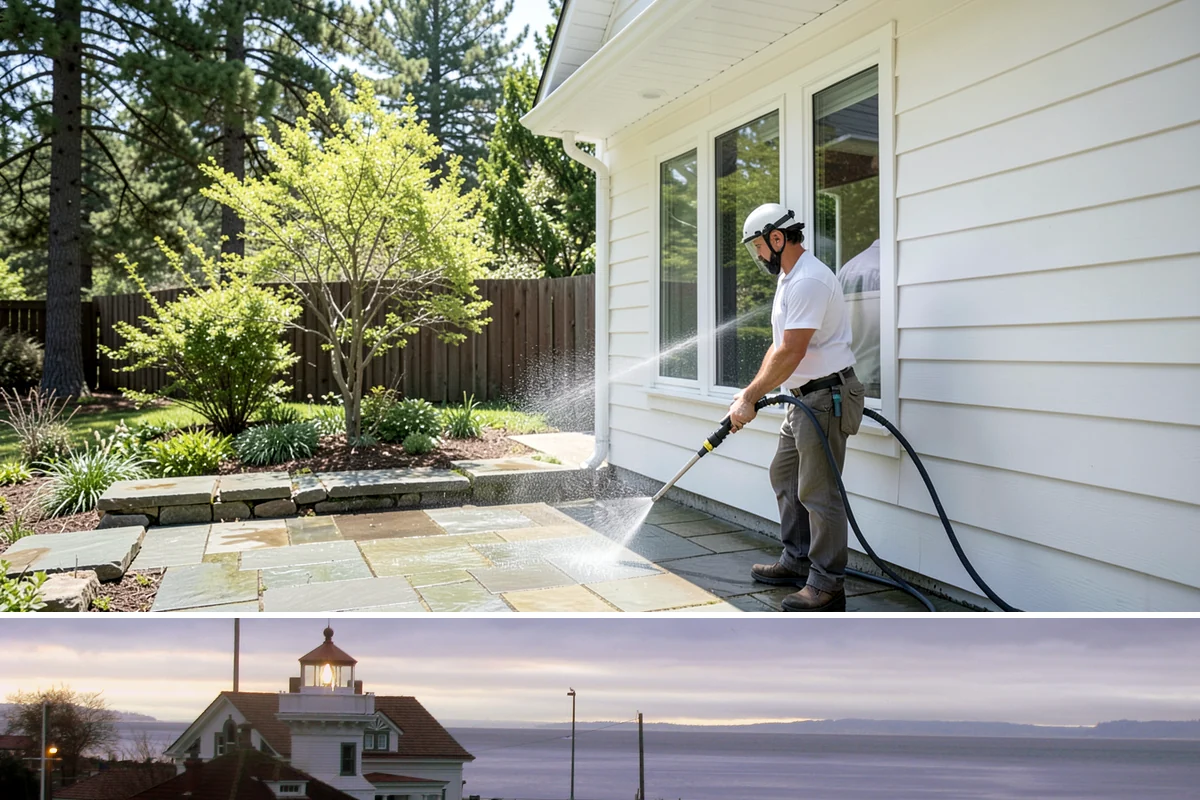 Exterior Dust Removal in Mukilteo, Snohomish County, WA - Spring pollen season and dry summer stretches are the best times to rinse before the film bonds with moisture.