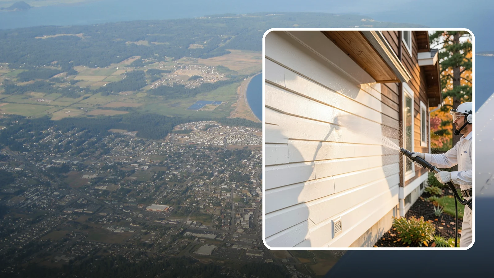 Exterior Dust Removal in Oak Harbor, Island County, WA - Exterior dust removal rinses away the pollen, road grit, and settled dust that cling to siding between our region's rain events.