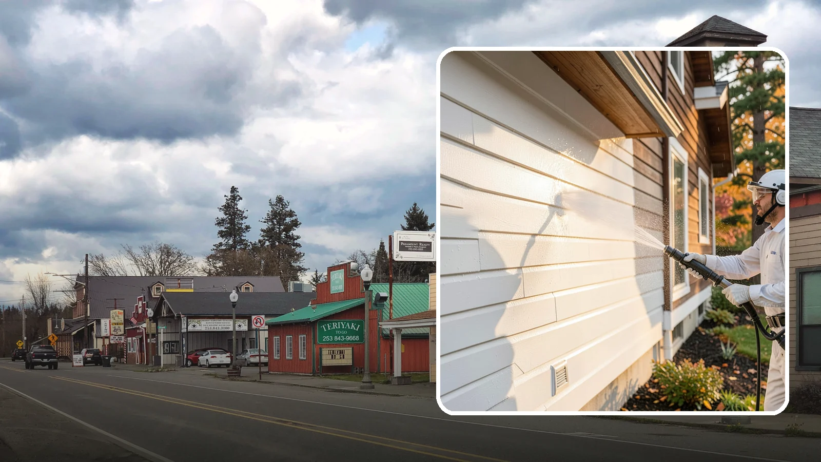 Exterior Dust Removal in Roy, Pierce County, WA - Exterior dust removal rinses away the pollen, road grit, and settled dust that cling to siding between our region's rain events.