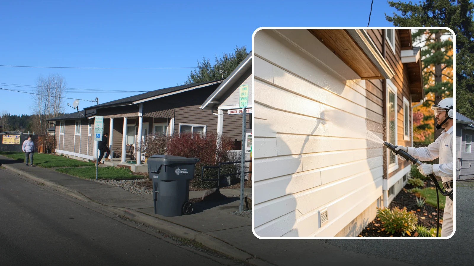 Exterior Dust Removal in South Prairie, Pierce County, WA - Exterior dust removal rinses away the pollen, road grit, and settled dust that cling to siding between our region's rain events.