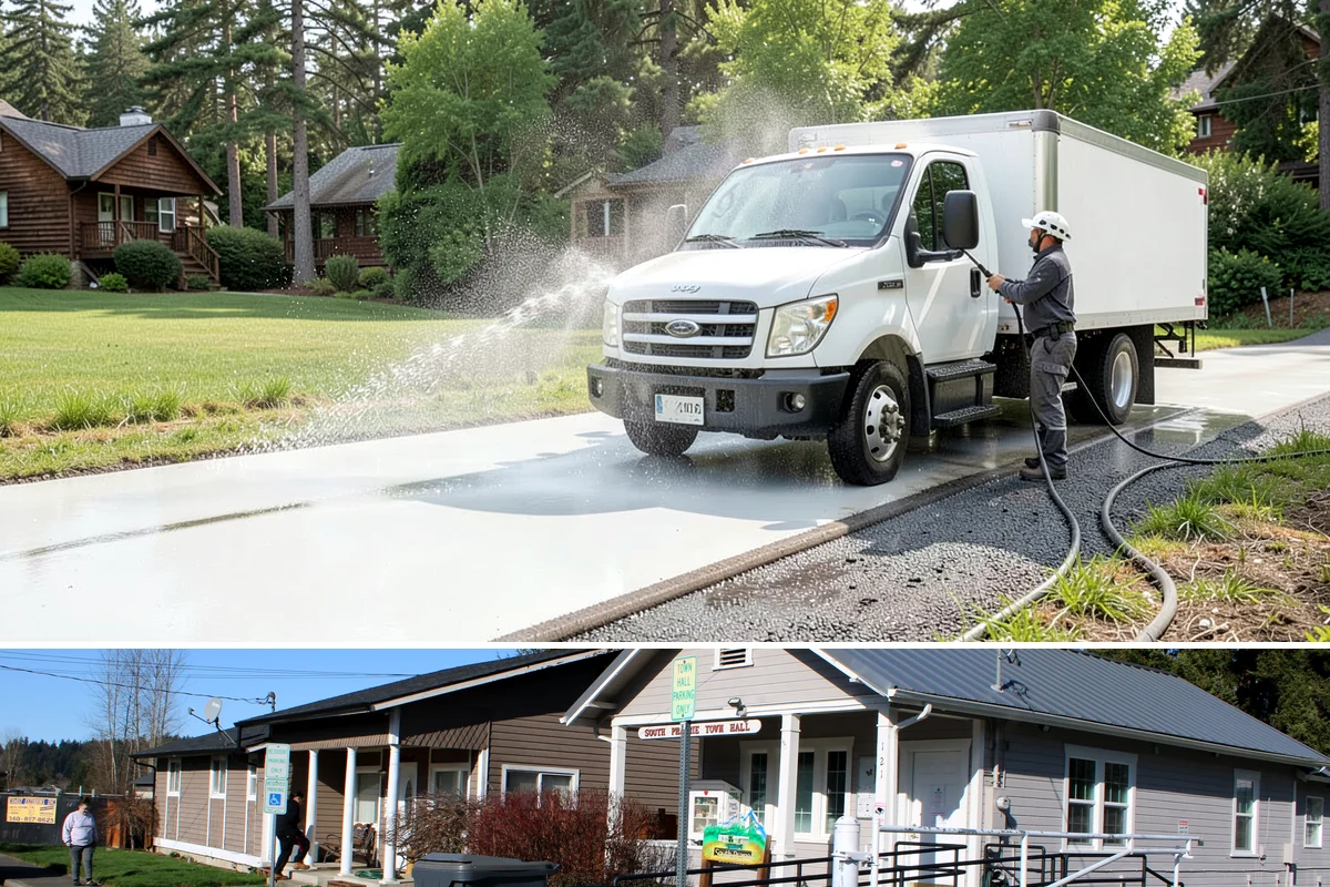 Exterior Dust Removal in South Prairie, Pierce County, WA - Spring pollen season and dry summer stretches are the best times to rinse before the film bonds with moisture.
