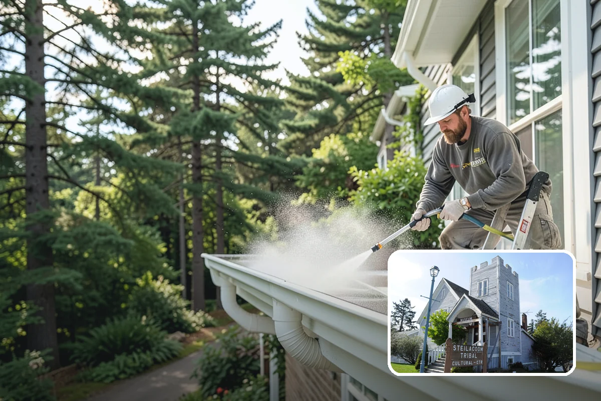Exterior Dust Removal in Steilacoom, Pierce County, WA - Clears pollen and road grit from siding