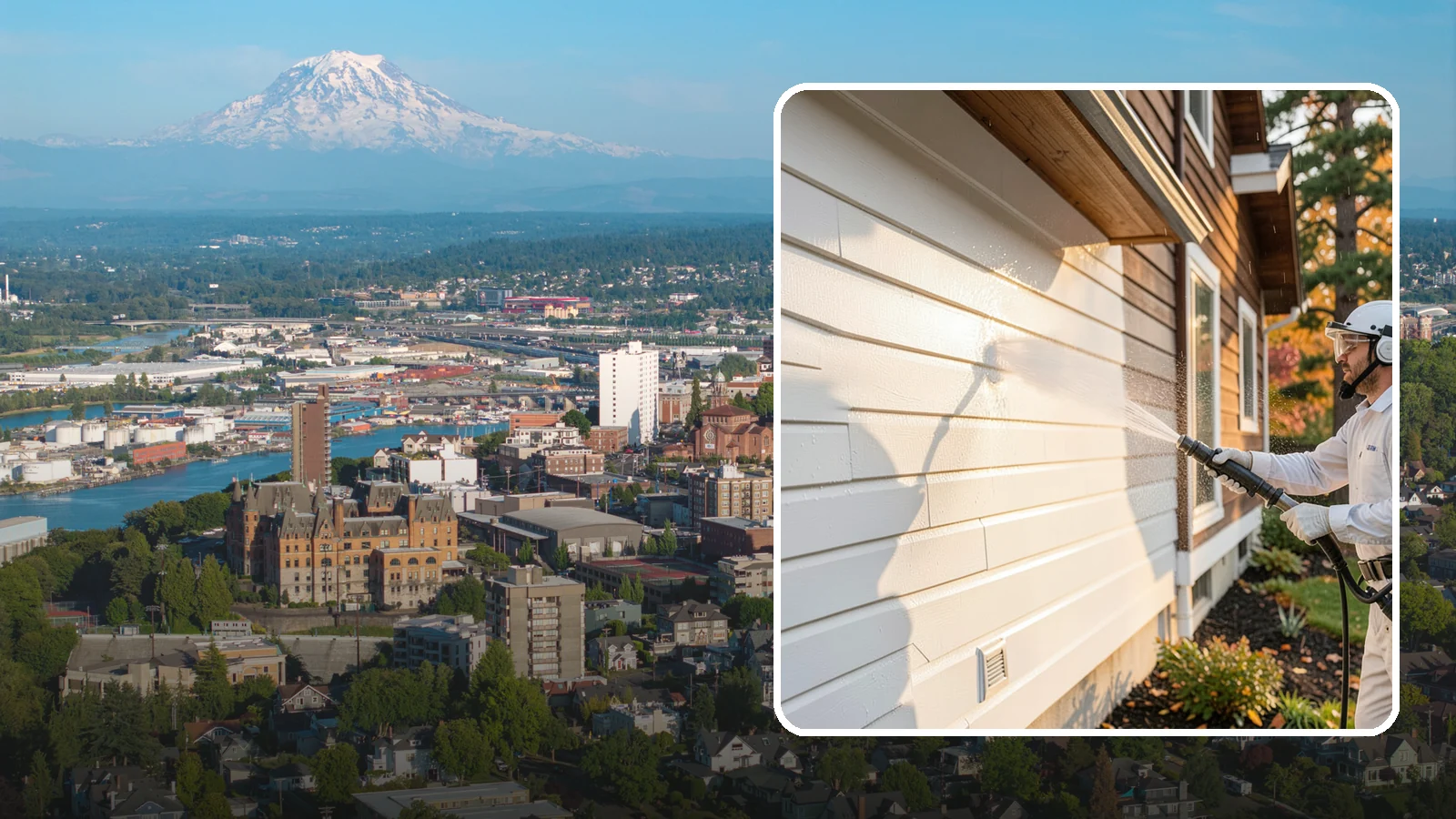Exterior Dust Removal in Tacoma, Pierce County, WA - Exterior dust removal rinses away the pollen, road grit, and settled dust that cling to siding between our region's rain events.