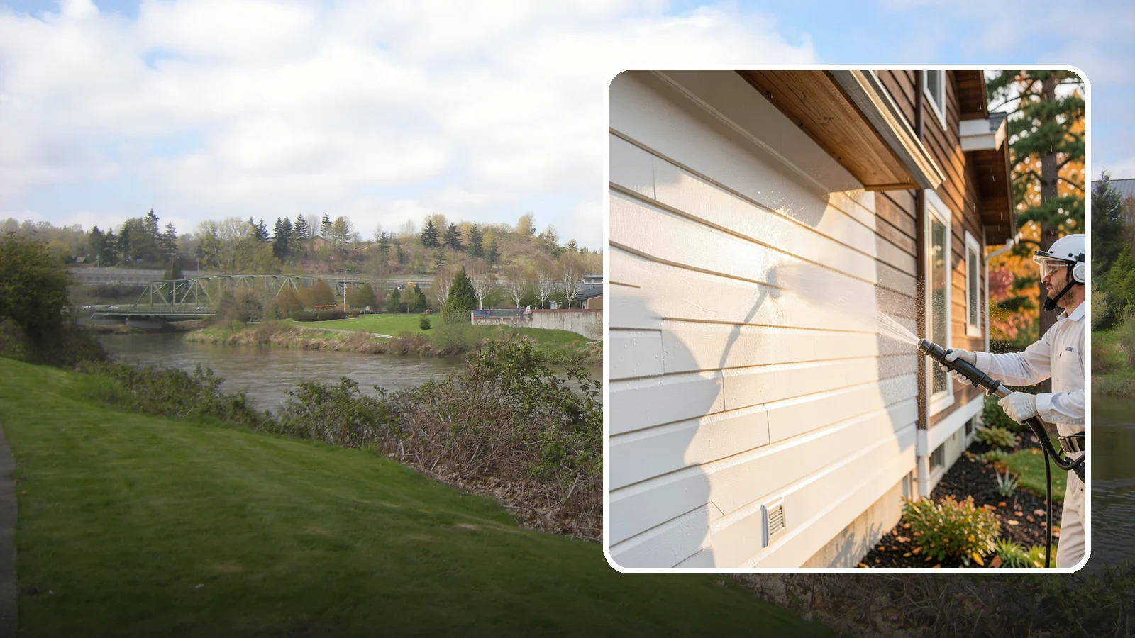 Exterior Dust Removal in Tukwila, King County, WA - Exterior dust removal rinses away the pollen, road grit, and settled dust that cling to siding between our region's rain events.