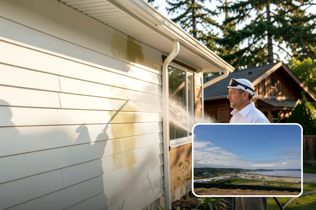 Exterior Dust Removal in University Place, Pierce County, WA - Clears pollen and road grit from siding