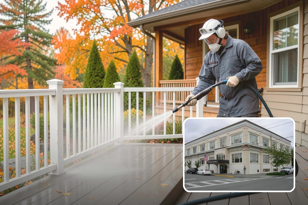 Exterior Gutter Whitening in Anacortes, Skagit County, WA - Dissolves the gray oxidation layer on white gutter faces