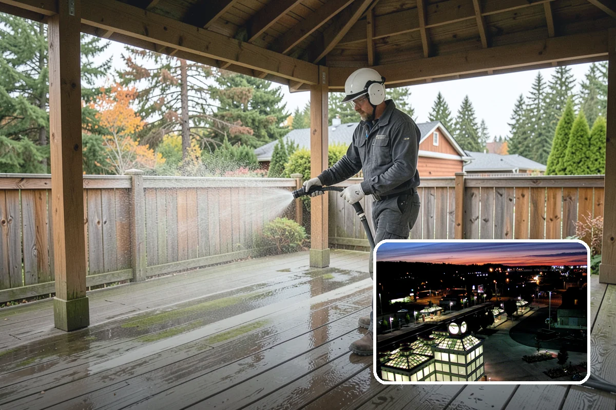 Exterior Gutter Whitening in Auburn, King County, WA - Dissolves the gray oxidation layer on white gutter faces