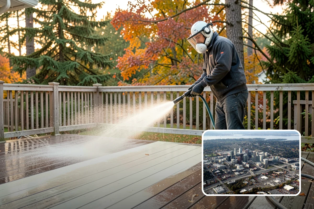 Exterior Gutter Whitening in Bellevue, King County, WA - Dissolves the gray oxidation layer on white gutter faces