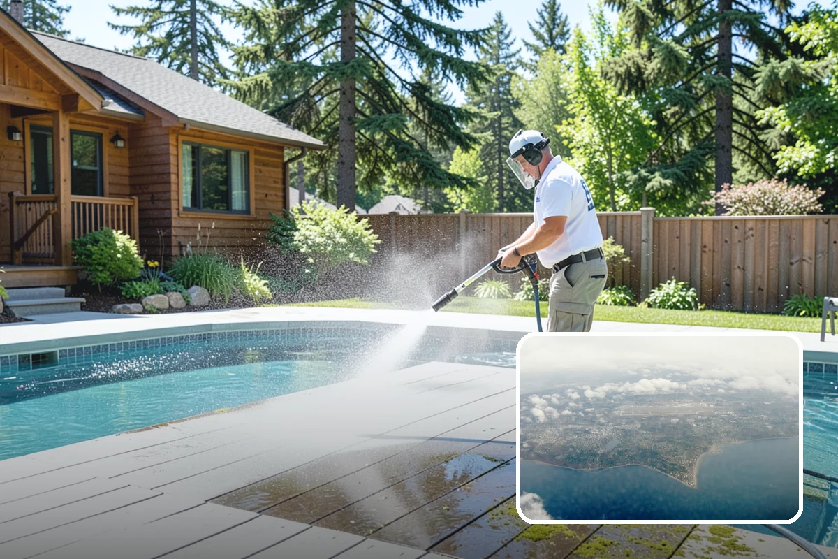 Exterior Gutter Whitening in Burien, King County, WA - Dissolves the gray oxidation layer on white gutter faces