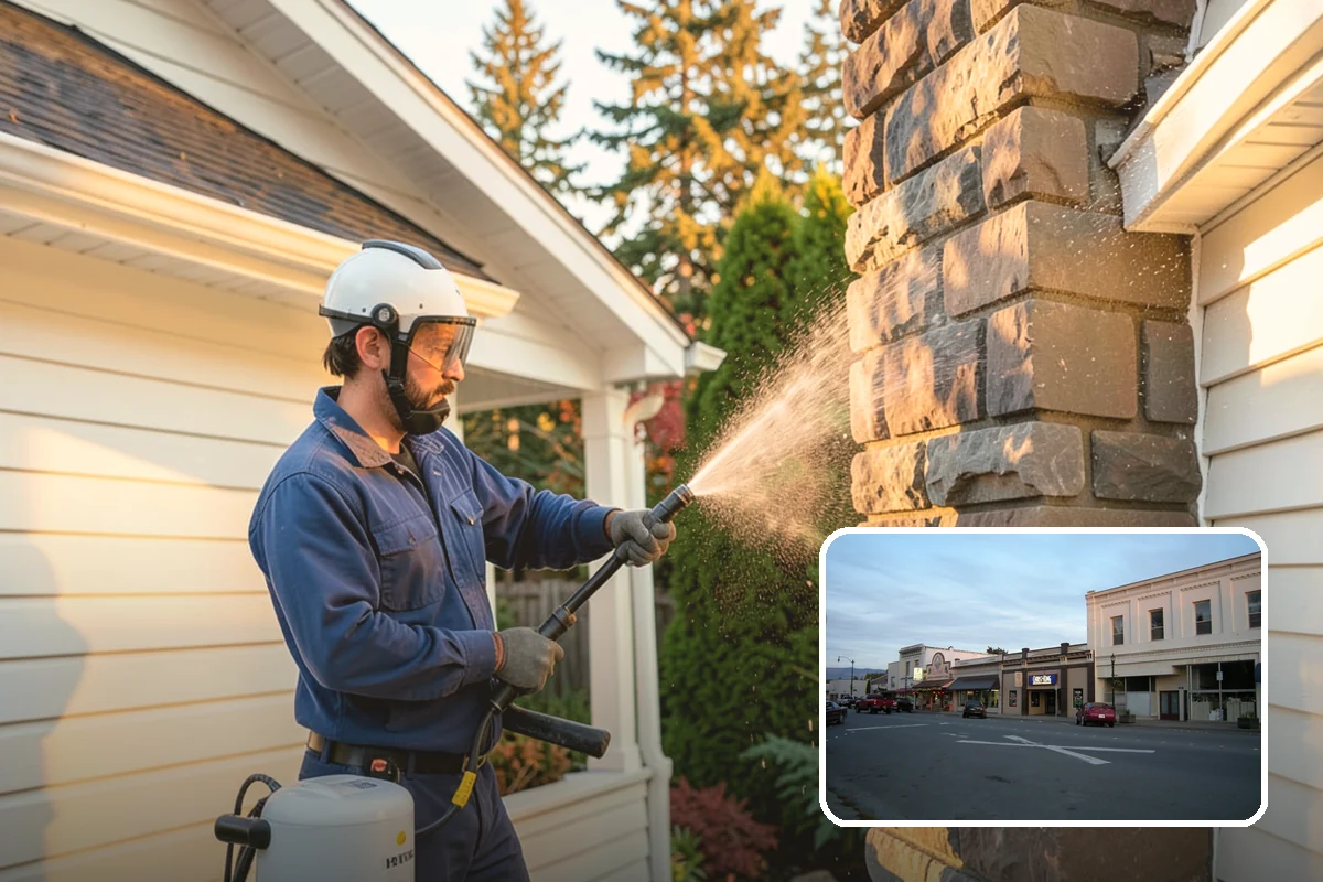 Exterior Gutter Whitening in Burlington, Skagit County, WA - Dissolves the gray oxidation layer on white gutter faces