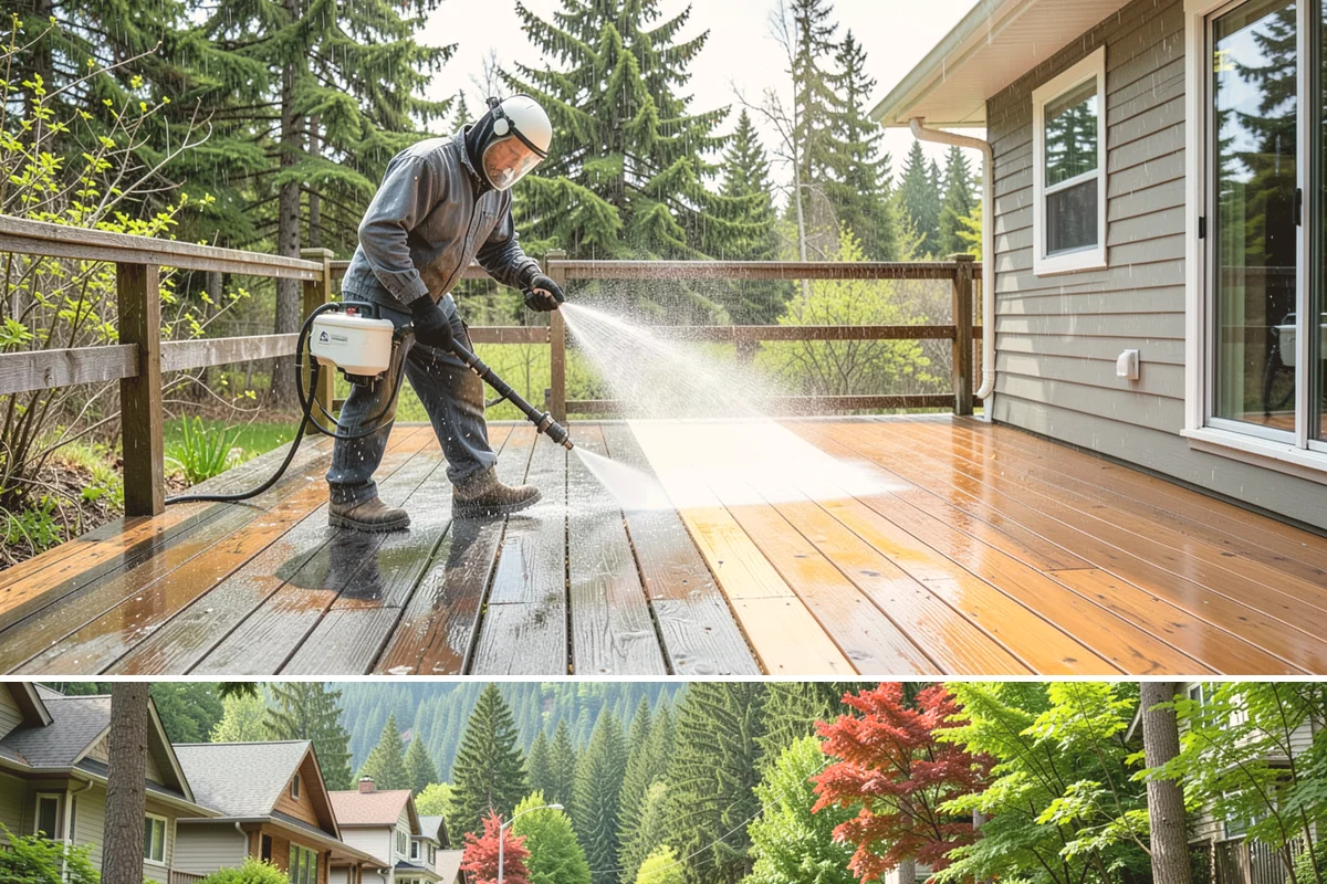 Exterior Gutter Whitening in Darrington, Snohomish County, WA - Whitening shows best in spring or summer when brighter light highlights the restored panels.