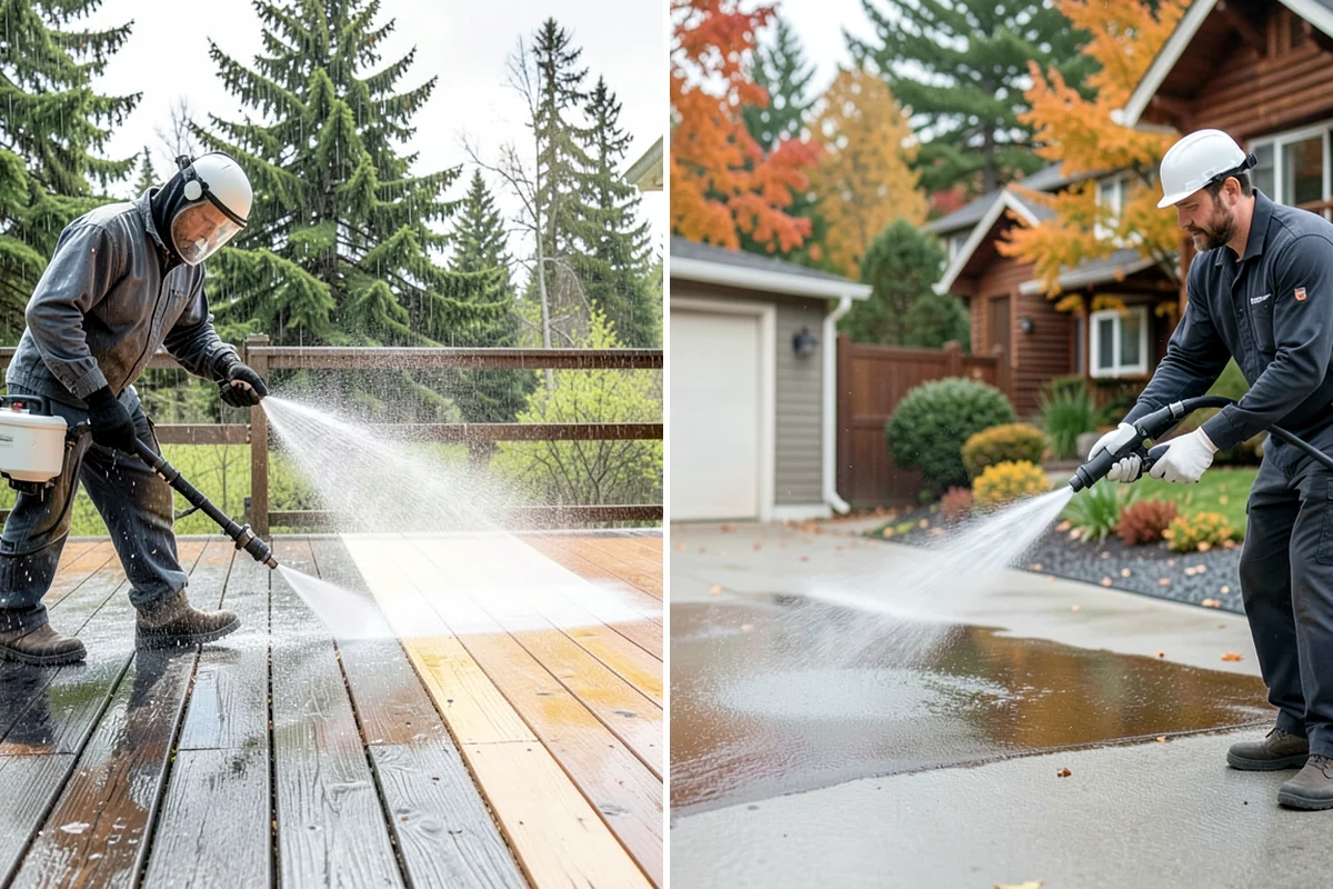 Exterior Gutter Whitening in Enumclaw, King County, WA - Rinse loose grime from the gutter faces