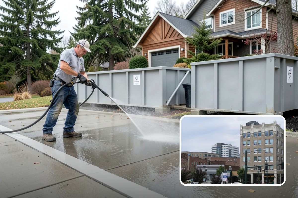 Exterior Gutter Whitening in Everett, Snohomish County, WA - Dissolves the gray oxidation layer on white gutter faces