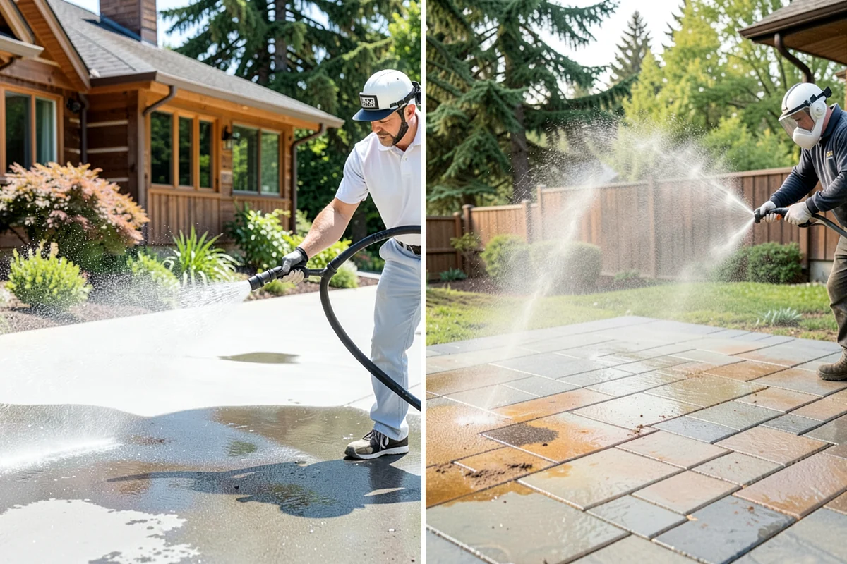 Exterior Gutter Whitening in Federal Way, King County, WA - Rinse loose grime from the gutter faces