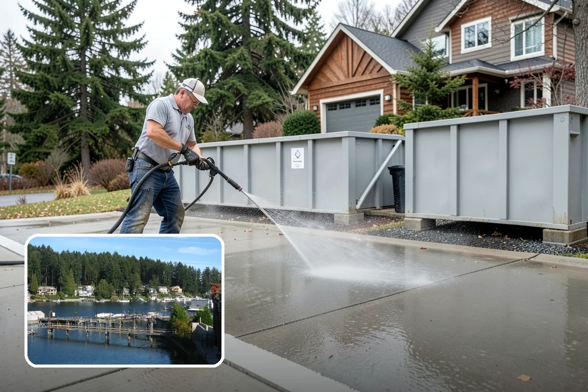 Exterior Gutter Whitening in Gig Harbor, Pierce County, WA - Dissolves the gray oxidation layer on white gutter faces