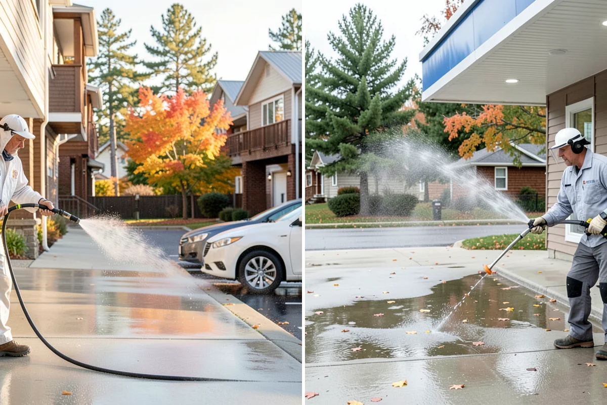 Exterior Gutter Whitening in Gig Harbor, Pierce County, WA - Rinse loose grime from the gutter faces
