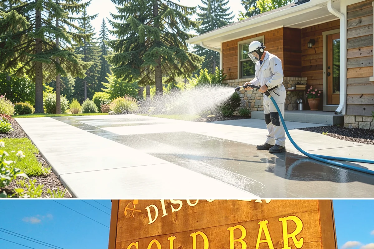 Exterior Gutter Whitening in Gold Bar, Snohomish County, WA - Whitening shows best in spring or summer when brighter light highlights the restored panels.