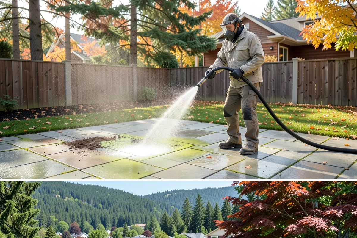 Exterior Gutter Whitening in Index, Snohomish County, WA - Whitening shows best in spring or summer when brighter light highlights the restored panels.