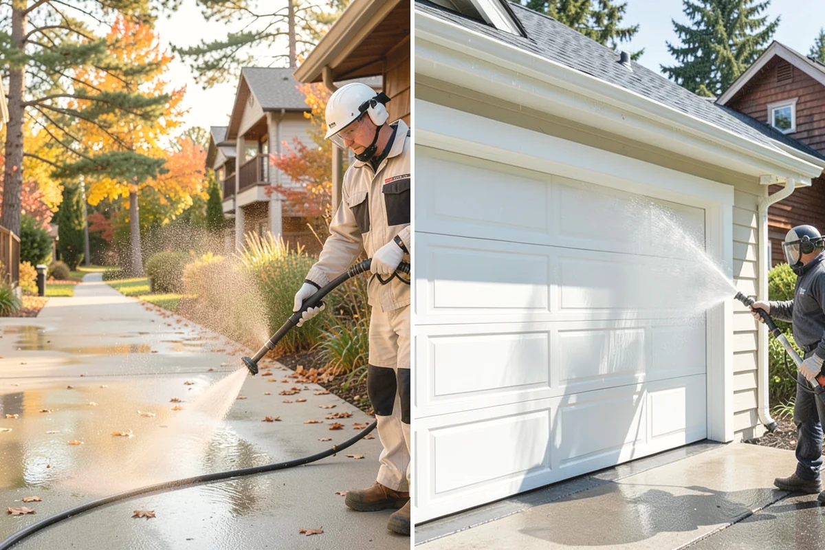 Exterior Gutter Whitening in Issaquah, King County, WA - Rinse loose grime from the gutter faces