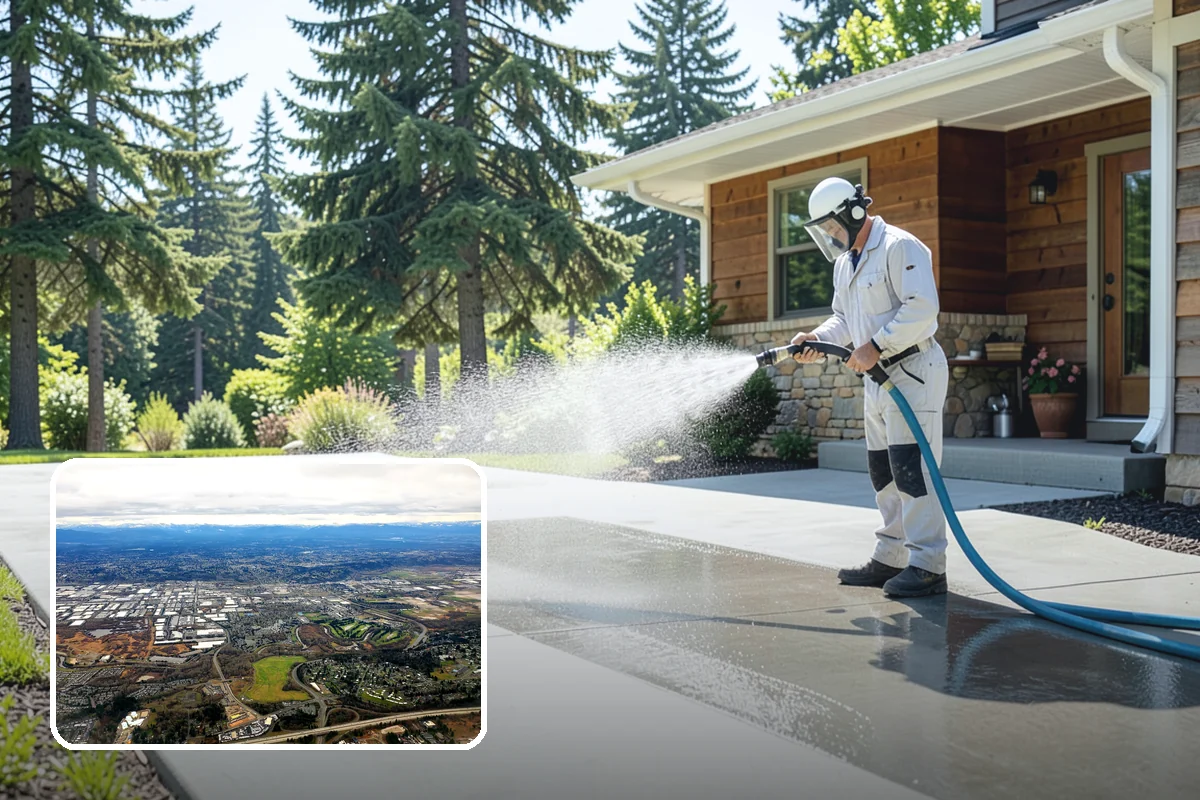 Exterior Gutter Whitening in Kent, King County, WA - Dissolves the gray oxidation layer on white gutter faces
