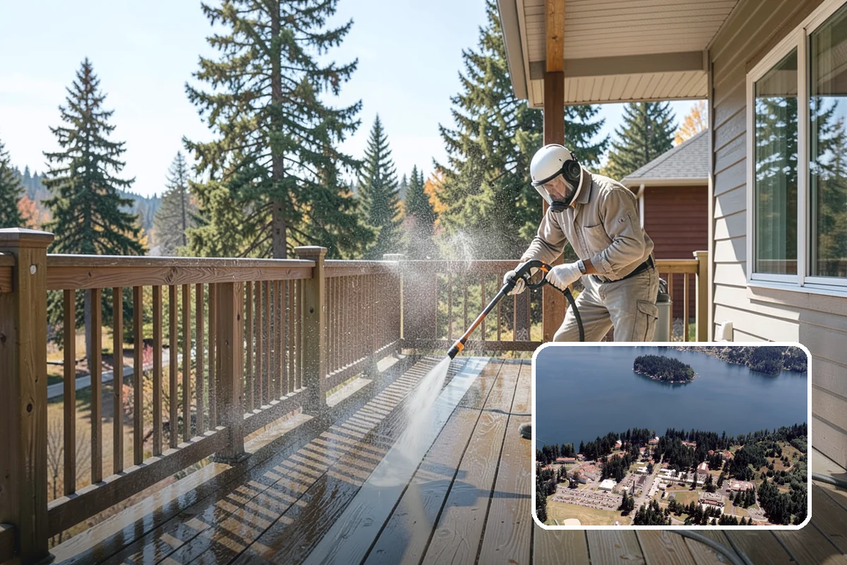 Exterior Gutter Whitening in Lakewood, Pierce County, WA - Dissolves the gray oxidation layer on white gutter faces