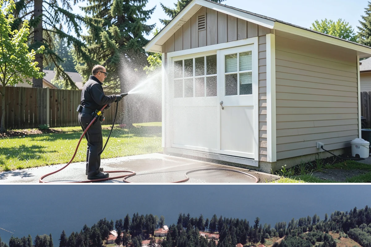 Exterior Gutter Whitening in Lakewood, Pierce County, WA - Whitening shows best in spring or summer when brighter light highlights the restored panels.