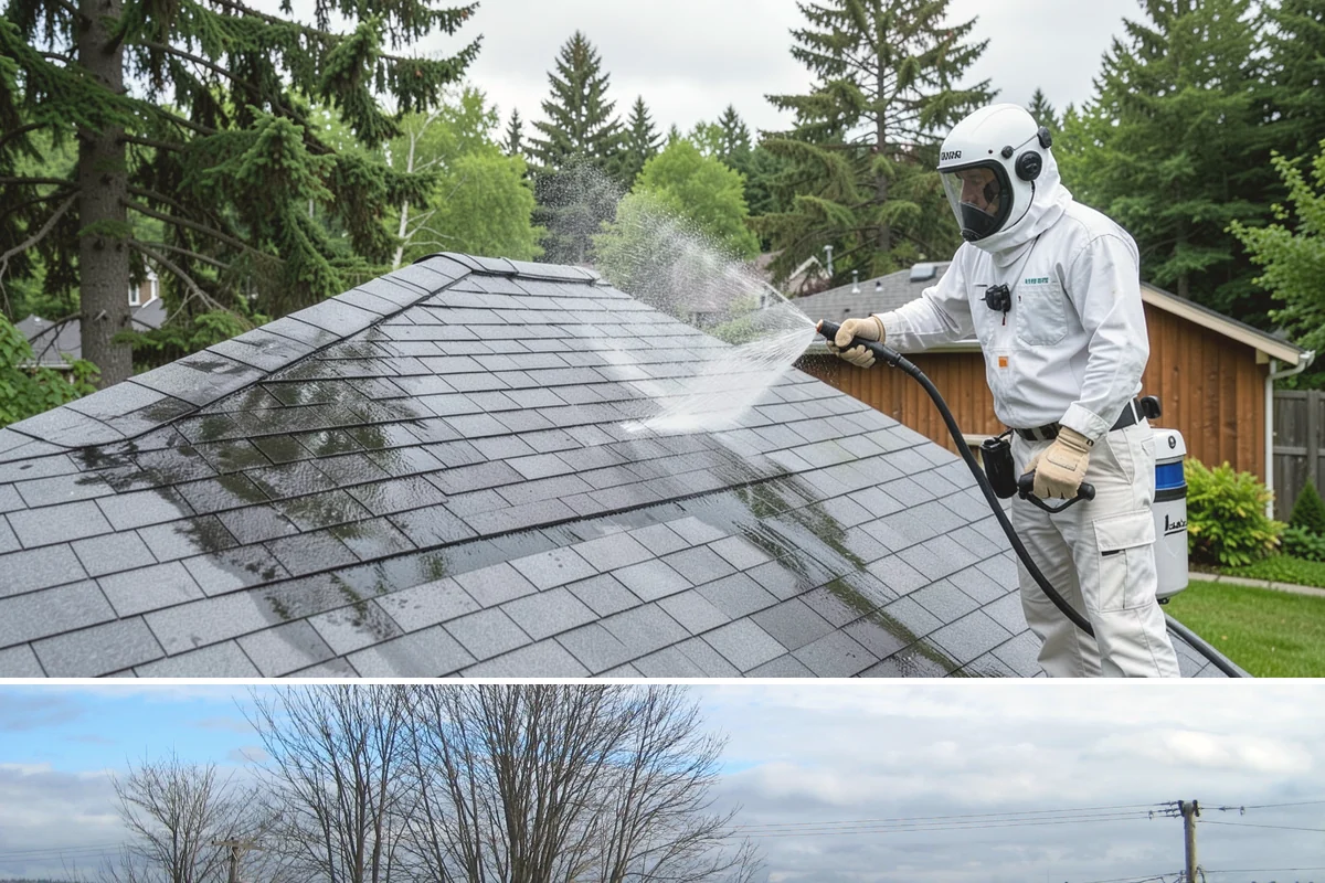 Exterior Gutter Whitening in Langley, Island County, WA - Whitening shows best in spring or summer when brighter light highlights the restored panels.