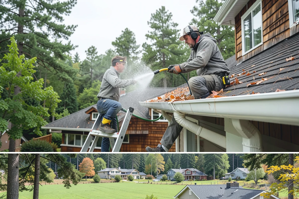 Exterior Gutter Whitening in Lyman, Skagit County, WA - Whitening shows best in spring or summer when brighter light highlights the restored panels.