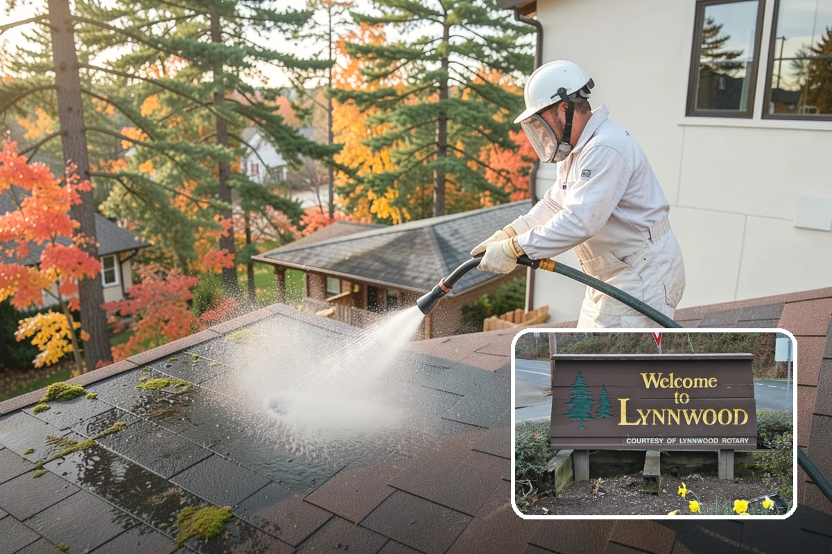 Exterior Gutter Whitening in Lynnwood, Snohomish County, WA - Dissolves the gray oxidation layer on white gutter faces