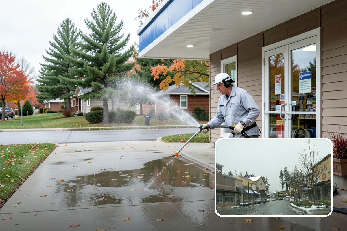 Exterior Gutter Whitening in Mill Creek, Snohomish County, WA - Dissolves the gray oxidation layer on white gutter faces