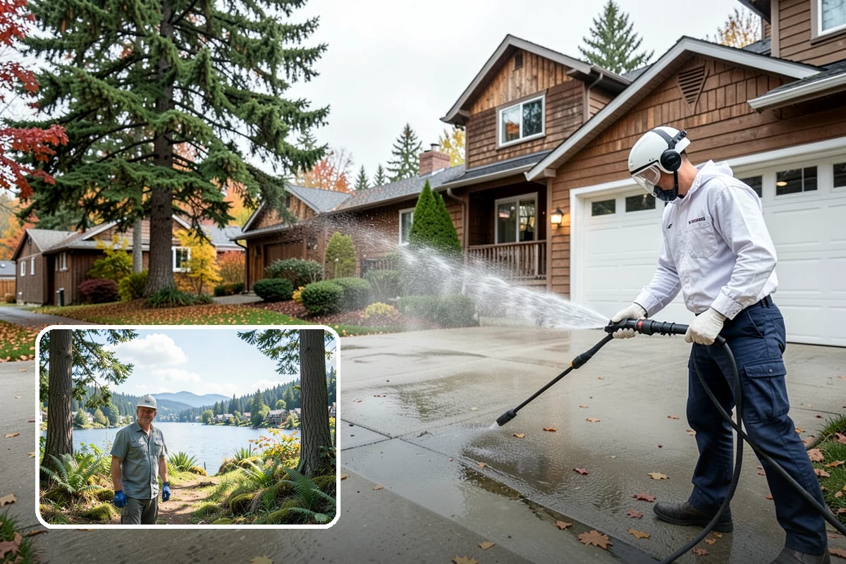 Exterior Gutter Whitening in Milton, King County, WA - Dissolves the gray oxidation layer on white gutter faces