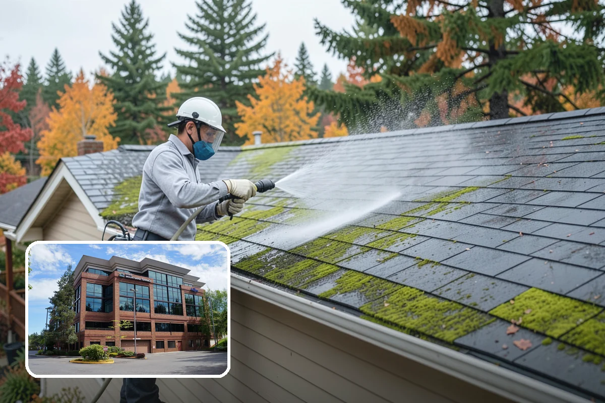 Exterior Gutter Whitening in Mountlake Terrace, Snohomish County, WA - Dissolves the gray oxidation layer on white gutter faces