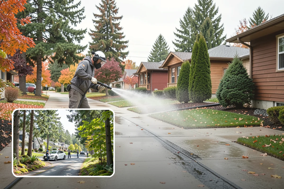 Exterior Gutter Whitening in Normandy Park, King County, WA - Dissolves the gray oxidation layer on white gutter faces