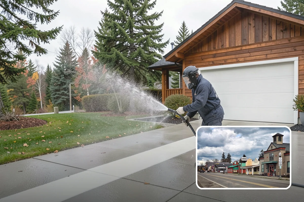 Exterior Gutter Whitening in Roy, Pierce County, WA - Dissolves the gray oxidation layer on white gutter faces