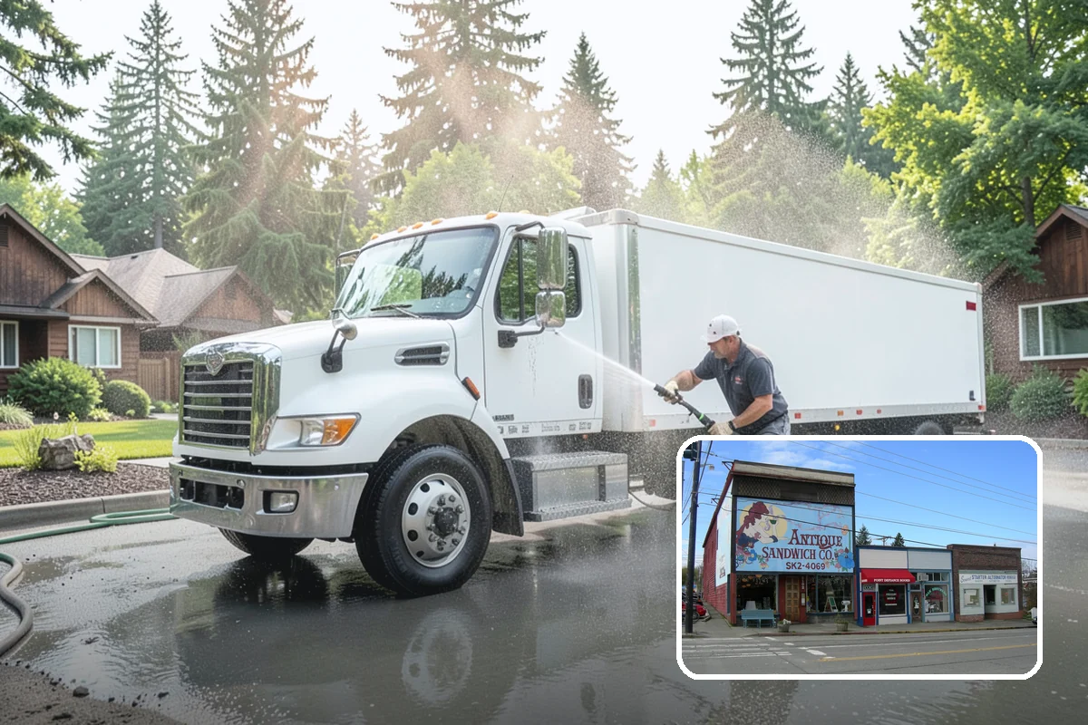 Exterior Gutter Whitening in Ruston, Pierce County, WA - Dissolves the gray oxidation layer on white gutter faces